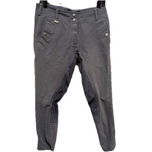USG Full Seat Riding Pants Breeches Ladies Size 30 L German  Gray Pocket Stretch